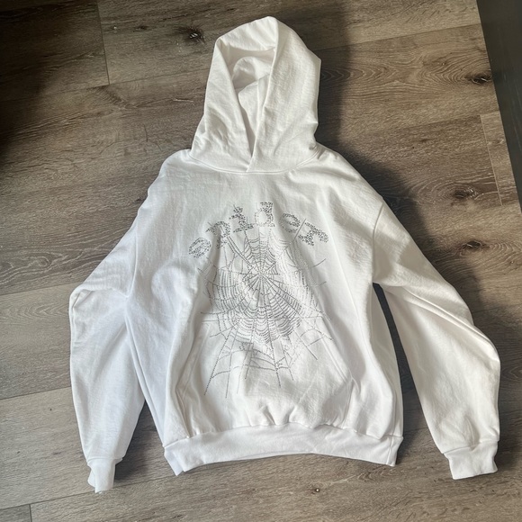 Sp5der Worldwide OG Rhinestone Logo Hoodie - Picture 1 of 5